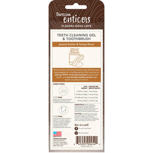 Tropiclean Enticers Peanut Butter & Honey Teeth Cleaning Gel & Toothbrush for Large Dogs