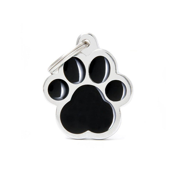 MyFamily Classic Pawprint Pet ID Tag, Black