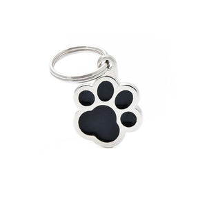 MyFamily Classic Pawprint Pet ID Tag, Black