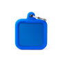 MyFamily Hushtag Square Aluminum Rubber Pet ID Tag, Blue/Blue, Medium