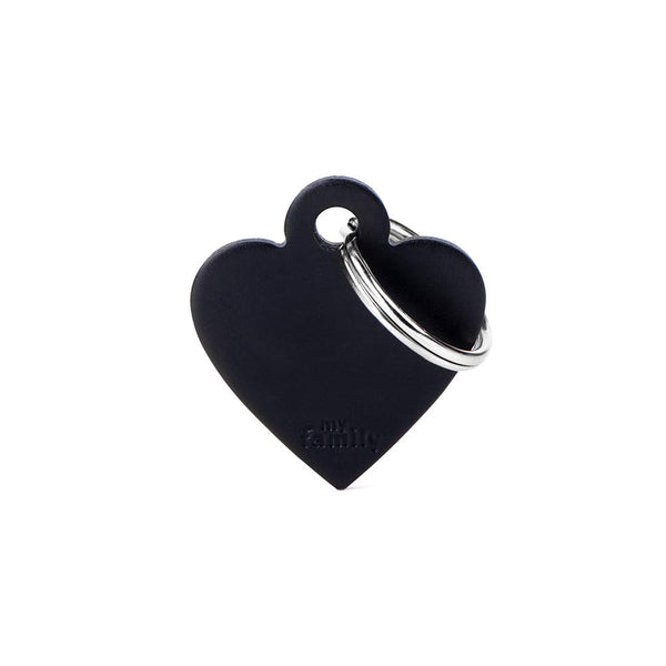 MyFamily Basic Aluminum Heart Pet ID Tag, Black