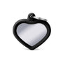 MyFamily Hushtag Heart Chrome Plated Brass Rubber Pet ID Tag, Black, Medium