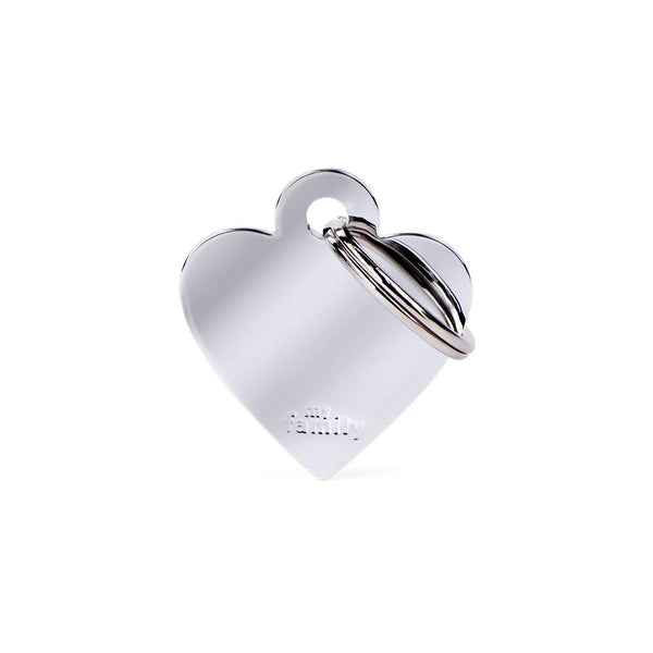 MyFamily Basic Chrome Heart Brass Pet ID Tag
