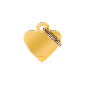 MyFamily Basic Gold Heart Golden Brass Pet ID Tag