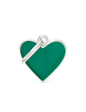 MyFamily Heart Pet ID Tag, Green