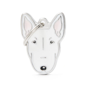 MyFamily Friends Bull Terrier Pet ID Tag, White, Medium