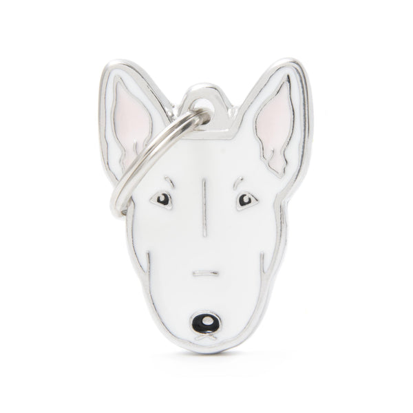 MyFamily Friends Bull Terrier Pet ID Tag, White, Medium