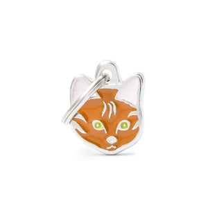 MyFamily European Shorthair Médaille d'identification pour animaux de compagnie, grand, rouge