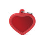 MyFamily Hushtag Heart Aluminum Rubber Pet ID Tag, Red/Red, Medium