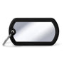 MyFamily Hushtag Military Chrome Plated Brass Rubber Pet ID Tag, Black, Medium