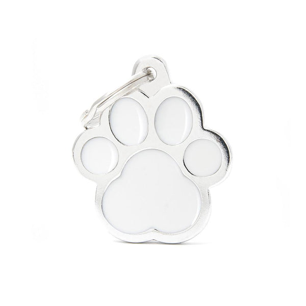 MyFamily Classic Paw Pet ID Tag, White