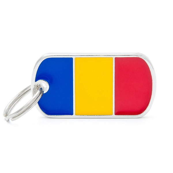 MyFamily Flags Romanian Pet ID Tag, Medium