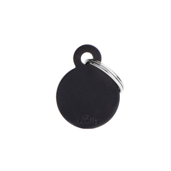 MyFamily Basic Aluminum Circle Pet ID Tag, Black