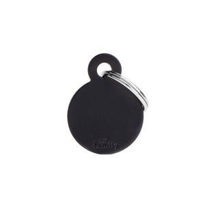 MyFamily Basic Aluminum Circle Pet ID Tag, Black