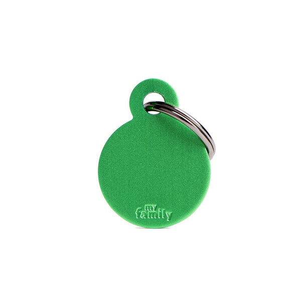 MyFamily Basic Aluminum Circle Pet ID Tag, Green
