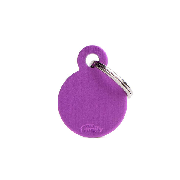 MyFamily Basic Aluminum Circle Pet ID Tag, Purple