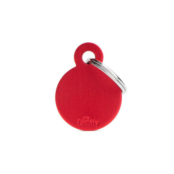 MyFamily Basic Aluminum Circle Pet ID Tag, Red