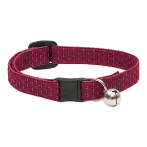 Lupine Pet Eco Safety Collar with Bell for Cats, Berry, 1/2-in x 8-12-in