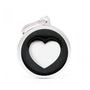 MyFamily Classic Circle Heart Pet ID Tag, Black