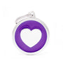 MyFamily Classic Circle Heart Pet ID Tag, Purple
