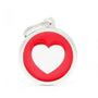 MyFamily Classic Circle Heart Pet ID Tag, Red