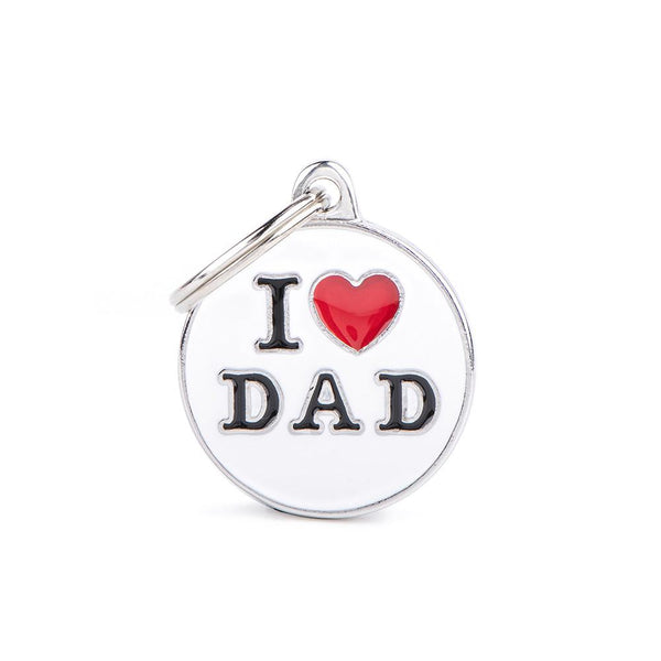 MyFamily Charms Circle I Love Dad Pet ID Tag
