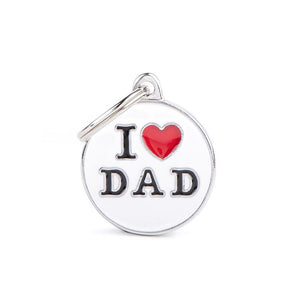 MyFamily Charms Circle I Love Dad Pet ID Tag