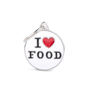 MyFamily Charms Circle I Love Food Pet ID Tag