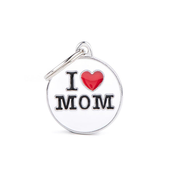 MyFamily Charms Circle I Love Mom Pet ID Tag