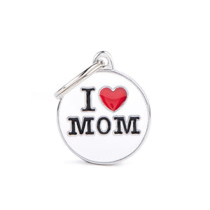 MyFamily Charms Circle I Love Mom Pet ID Tag