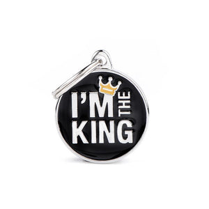 MyFamily Charms Circle I'm The King Pet ID Tag