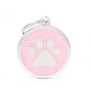 MyFamily Classic Circle Paw Pet ID Tag, Pink