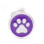 MyFamily Classic Circle Paw Pet ID Tag, Purple