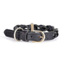 MyFamily Ascot Collier pour chien en cuir italien graissé, noir