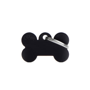 MyFamily Basic Aluminum Bone Pet ID Tag, Black