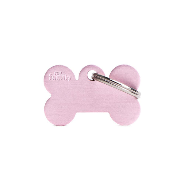 MyFamily Basic Aluminum Bone Pet ID Tag, Pink