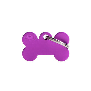 MyFamily Basic Aluminum Bone Pet ID Tag, Purple