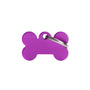MyFamily Basic Aluminum Bone Pet ID Tag, Purple