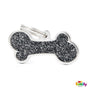 MyFamily Bone Glitter Pet ID Tag, Black
