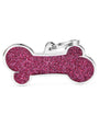 MyFamily Bone Glitter Pet ID Tag, Pink