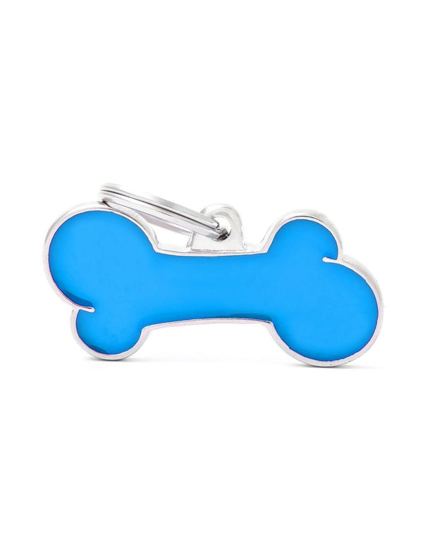 MyFamily Classic Bone Pet ID Tag, Light Blue