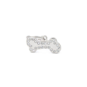 MyFamily Bone Strass Pet ID Tag, Silver