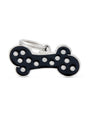 MyFamily Bone Strass Pet ID Tag, Black