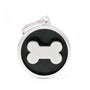 MyFamily Classic Circle Bone Pet ID Tag, Black