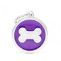 MyFamily Classic Circle Bone Pet ID Tag, Purple