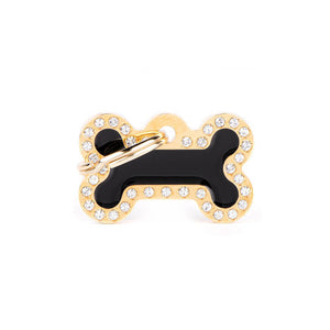 MyFamily Glam Bone Pet ID Tag, Gold/Black