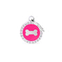 MyFamily Glam Circle Bone Pet ID Tag, Pink