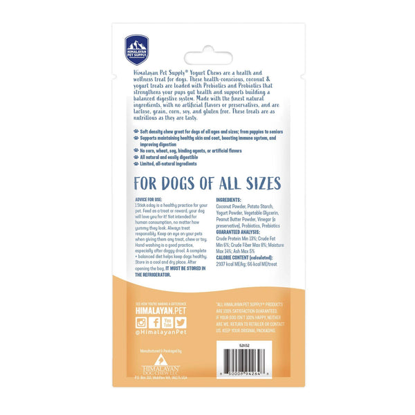 Himalayan Pet Supply Health & Wellness Yogurt Sticks Peanut Butter Dog Treats