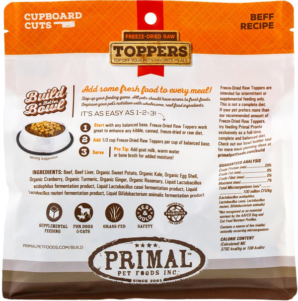 Primal Toppers Beef Freeze-Dried Raw Dog & Cat Food Topper