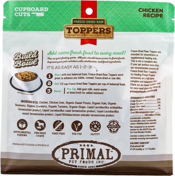 Primal Toppers Chicken Freeze-Dried Raw Dog & Cat Food Topper
